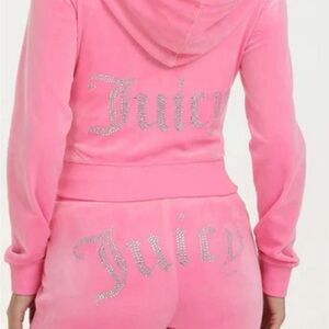 NWT! Juicy Couture Velour Hot Hot/Pink Track Suit sweatsuit women’s size SMALL